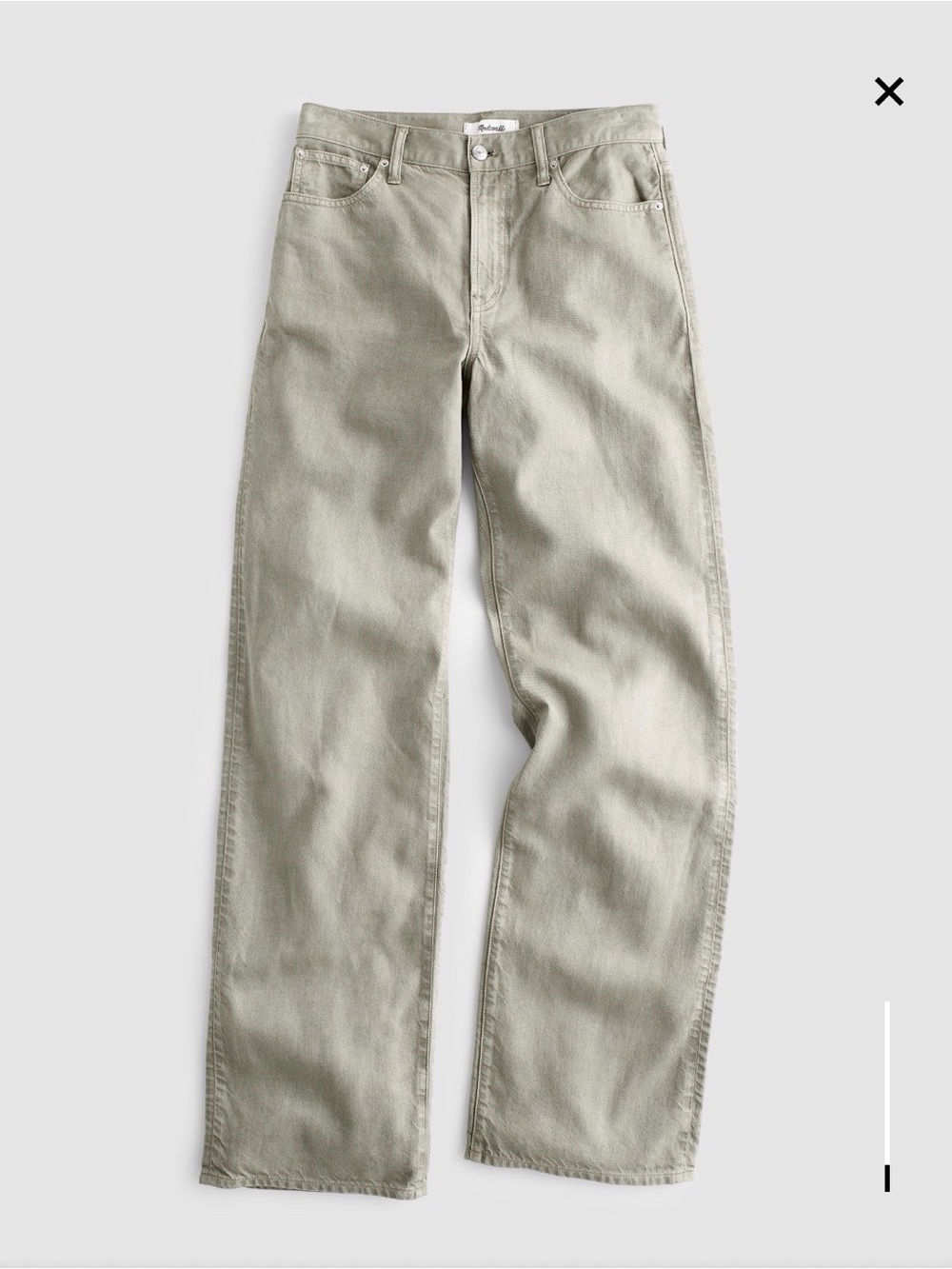 Madewell Perfect Vintage Wide Leg Jean in Airy Denim - Chateau Olive